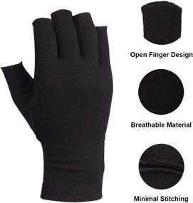 img 3 attached to 2 Pairs HUAD Arthritis Gloves: Compression Fingerless Gloves for Women and Men, Relieve Pain from Rheumatoid, RSI, Carpal Tunnel, Joint