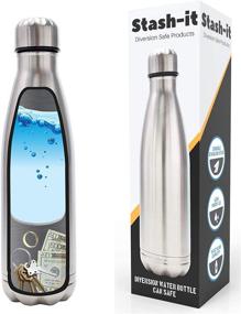 img 1 attached to 🔒 Stash-it Diversion Water Bottle Can Safe: Stainless Steel Tumbler with Hidden Money Compartment - Ideal Travel or Home Decoy for Valuables