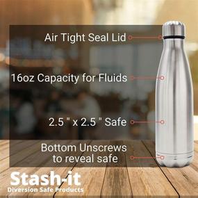 img 2 attached to 🔒 Stash-it Diversion Water Bottle Can Safe: Stainless Steel Tumbler with Hidden Money Compartment - Ideal Travel or Home Decoy for Valuables