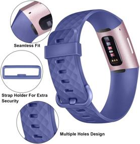 img 3 attached to 🔌 Fitbit Charge 4 / Charge 3 / Charge 3 SE 6 Pack Band Set - Soft Silicone Replacement Wristbands for Fitbit Charge 3 Smart Watch, Ideal for Women and Men of All Sizes