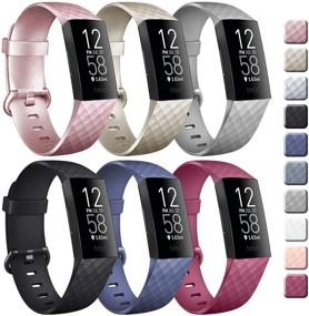 img 4 attached to 🔌 Fitbit Charge 4 / Charge 3 / Charge 3 SE 6 Pack Band Set - Soft Silicone Replacement Wristbands for Fitbit Charge 3 Smart Watch, Ideal for Women and Men of All Sizes
