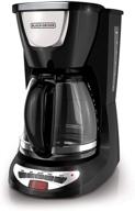 premium black & decker dcm100b programmable coffeemaker: 12-cup glass carafe, sleek black design logo