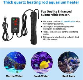 img 3 attached to 100W/300W/500W/800W Submersible Aquarium Heater with Intelligent Temperature Probe and LED Display External Temperature Controller for Fish Tank 5-158 Gallons
