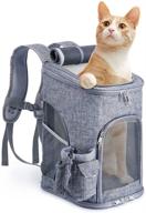 🐾 convenient and secure companet dog carrier backpack: zippers, leash hook, fleece padding, ventilated design - perfect for travel, hiking, and outdoor adventures with your pet cat logo