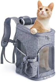 img 4 attached to 🐾 Convenient and Secure Companet Dog Carrier Backpack: Zippers, Leash Hook, Fleece Padding, Ventilated Design - Perfect for Travel, Hiking, and Outdoor Adventures with Your Pet Cat