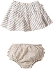 img 2 attached to Burts Bees Baby Striped Reversible Girls' Clothing