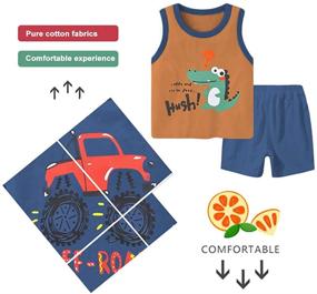 img 2 attached to 🦖 ZukoCert Boys Tank Top Sets: Dino-themed Summer Outfits for Boys 2-8 Years - 2 Pack Tank Top & Shorts Set