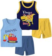 🦖 zukocert boys tank top sets: dino-themed summer outfits for boys 2-8 years - 2 pack tank top & shorts set logo