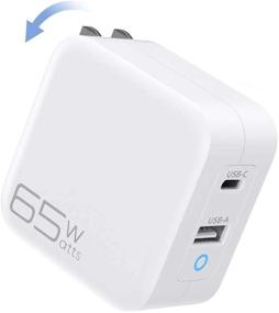 img 4 attached to 🔌 JSAUX 65W PD 3.0 Charger with GaN Tech: USB C Charger for MacBook Pro/Air, iPad Pro, iPhone 11 Pro Max X XS XR 8 & More - Dual Port USB Wall Charger Adapter (Foldable)