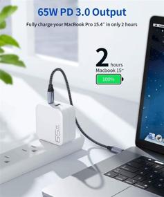 img 3 attached to 🔌 JSAUX 65W PD 3.0 Charger with GaN Tech: USB C Charger for MacBook Pro/Air, iPad Pro, iPhone 11 Pro Max X XS XR 8 & More - Dual Port USB Wall Charger Adapter (Foldable)