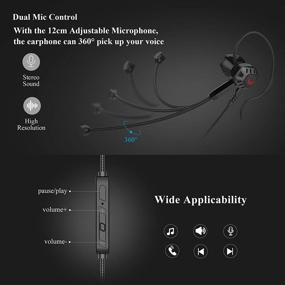 img 3 attached to 🎧 Langsdom Gaming Earbuds with Noise Cancellation & Mic - Compatible with iPhone/Android/PC - Wired In-Ear Headphones for Xbox One, Switch, PSP (Black)