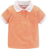 👚 littlespring girls' clothing: orange striped little shirt logo