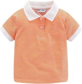 img 4 attached to 👚 LittleSpring Girls' Clothing: Orange Striped Little Shirt