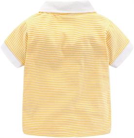 img 3 attached to 👚 LittleSpring Girls' Clothing: Orange Striped Little Shirt