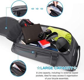 img 1 attached to Top-Rated 8L Waterproof Bike Rear Rack Bag, Versatile Multifunctional Bicycle Seat Bag Pannier Trunk Shoulder Handbag (Black)