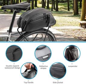 img 2 attached to Top-Rated 8L Waterproof Bike Rear Rack Bag, Versatile Multifunctional Bicycle Seat Bag Pannier Trunk Shoulder Handbag (Black)