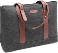 👜 laptop tote bag for women - dtbg 15.6 inch nylon briefcase with shoulder strap (15.6inch, canvas dark grey) logo