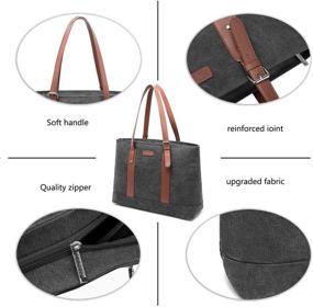 img 2 attached to 👜 Laptop Tote Bag for Women - DTBG 15.6 Inch Nylon Briefcase with Shoulder Strap (15.6inch, Canvas Dark Grey)