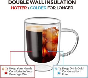 img 2 attached to ☕ ComSaf Insulated Borosilicate Cappuccino Beverages - Perfectly Temperatures Your Coffee for Longer Enjoyment