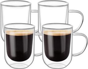 img 4 attached to ☕ ComSaf Insulated Borosilicate Cappuccino Beverages - Perfectly Temperatures Your Coffee for Longer Enjoyment