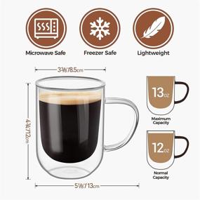 img 1 attached to ☕ ComSaf Insulated Borosilicate Cappuccino Beverages - Perfectly Temperatures Your Coffee for Longer Enjoyment