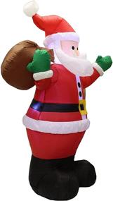 img 3 attached to Joiedomi 6-Foot Inflatable Santa Claus: Lit-Up Giant Christmas Xmas Decoration with Gift Bag, Perfect for Indoor and Outdoor Garden