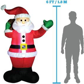 img 1 attached to Joiedomi 6-Foot Inflatable Santa Claus: Lit-Up Giant Christmas Xmas Decoration with Gift Bag, Perfect for Indoor and Outdoor Garden