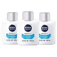 💆 nivea men sensitive cooling post shave balm - vitamin e, chamomile & seaweed extracts, 3 pack (3.3 fl oz bottles) logo