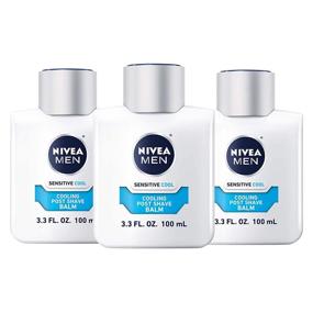 img 4 attached to 💆 NIVEA MEN Sensitive Cooling Post Shave Balm - Vitamin E, Chamomile & Seaweed Extracts, 3 Pack (3.3 Fl Oz Bottles)