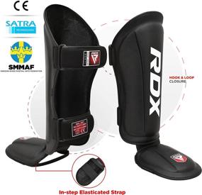 img 3 attached to 🥊 RDX Shin Guards Kickboxing Muay Thai - Premium Maya Hide Leather, SATRA SMMAF Approved - Leg Instep Protection Pads for MMA Martial Arts Kicking Sparring Training Gear - BJJ Karate Boxing Taekwondo - Black