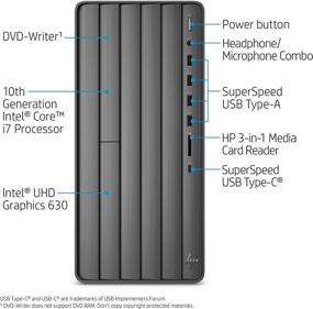 img 2 attached to 💻 HP ENVY Desktop Computer, Intel Core i7-10700, 16GB RAM, 1TB HDD & 512GB SSD Storage, Windows 10 Pro (TE01-1022, 2020 Model)