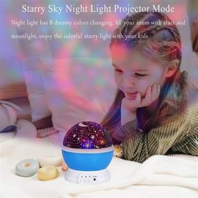 img 2 attached to Magical Moon Star Night Light Projector: 360 Degree Rotating Lamp, Color Changing Dream Light for Kids' Bedroom Decor and Parties - Blue