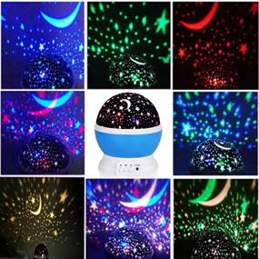 img 3 attached to Magical Moon Star Night Light Projector: 360 Degree Rotating Lamp, Color Changing Dream Light for Kids' Bedroom Decor and Parties - Blue