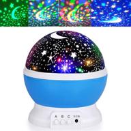 magical moon star night light projector: 360 degree rotating lamp, color changing dream light for kids' bedroom decor and parties - blue логотип