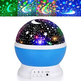 img 4 attached to Magical Moon Star Night Light Projector: 360 Degree Rotating Lamp, Color Changing Dream Light for Kids' Bedroom Decor and Parties - Blue