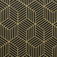 🔲 modern geometric hexagon peel and stick wallpaper: 17.7"x118" black and gold removable contact paper for wall shelf, drawer liner, cabinet and countertop - self adhesive decorative wallpaper логотип