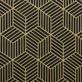 img 4 attached to 🔲 Modern Geometric Hexagon Peel and Stick Wallpaper: 17.7"x118" Black and Gold Removable Contact Paper for Wall Shelf, Drawer Liner, Cabinet and Countertop - Self Adhesive Decorative Wallpaper