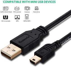 img 3 attached to Ruaeoda 2 упаковка Мини USB кабель 6 футов - USB 2.0 тип A к Мини 5 контактному кабелю B Male для быстрой и надежной передачи данных