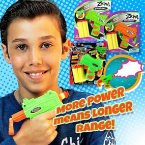 img 3 attached to 🔫 JA-RU Ultra Foam Dart Gun Set: Super Mega Powerful Shotgun Blaster Shot Handgun for Kids and Adults - Perfect Party Favor Pinata Fillers! Includes 4 Packs with 1 Bonus Bouncy Ball (5483-4p)