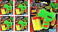 🔫 ja-ru ultra foam dart gun set: super mega powerful shotgun blaster shot handgun for kids and adults - perfect party favor pinata fillers! includes 4 packs with 1 bonus bouncy ball (5483-4p) logo