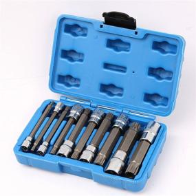 img 2 attached to 🔧 WINTOOLS 10Pcs XZN Triple Square Socket Kit - High-Quality Spline Socket Bit Set with Long Drive Metric Bits - Complete 4-Inch Kit for ¼“, ⅜”, and ½” Drive Ratchets