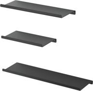 🔲 sriwatana black floating shelves: stylish metal wall shelves set of 3 for bedroom, living room, bathroom, kitchen - matte black elegance at its best logo