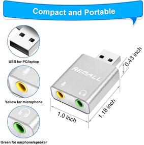 img 2 attached to 🔌 REMAUL USB Sound Card: 3.5mm External Adapter for Windows, MAC, Linux, Laptops, Desktops, PS5