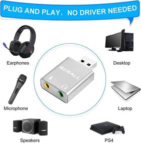 img 1 attached to 🔌 REMAUL USB Sound Card: 3.5mm External Adapter for Windows, MAC, Linux, Laptops, Desktops, PS5