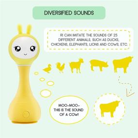 img 2 attached to 🐰 alilo Smarty Bunny Shake & Tell Rattle Toy with Color Identifier/Soothing Sound/Story for 0-6 Months Kid Toddler (Yellow)