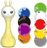 🐰 alilo smarty bunny shake & tell rattle toy with color identifier/soothing sound/story for 0-6 months kid toddler (yellow) logo