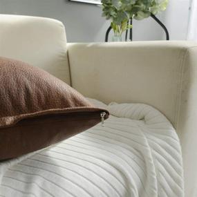 img 1 attached to 🛋️ CZHO Pack of 2, Soft Decorative Faux Leather Pillow Covers, Square Modern Cushion Case, Durable Rustic Throw Pillow Cover Shell for Couch Sofa Bed 18x18 Inch (Brown) - Ideal for Outdoor Use