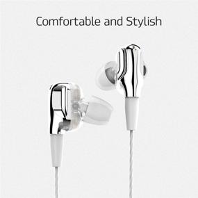 img 2 attached to Sound Panda SPE-D2 Earbuds: Dual Stereo Earphones with Mic, Heavy 🐼 Bass, Volume Control, Noise Isolation – Ideal for iPhone, Android, PC, Sports (White)