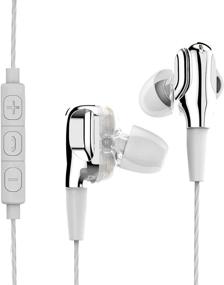 img 4 attached to Sound Panda SPE-D2 Earbuds: Dual Stereo Earphones with Mic, Heavy 🐼 Bass, Volume Control, Noise Isolation – Ideal for iPhone, Android, PC, Sports (White)