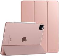 📱 timovo smart slim lightweight translucent frosted back case for ipad pro 11 inch 2020 (2nd generation) - rose gold logo